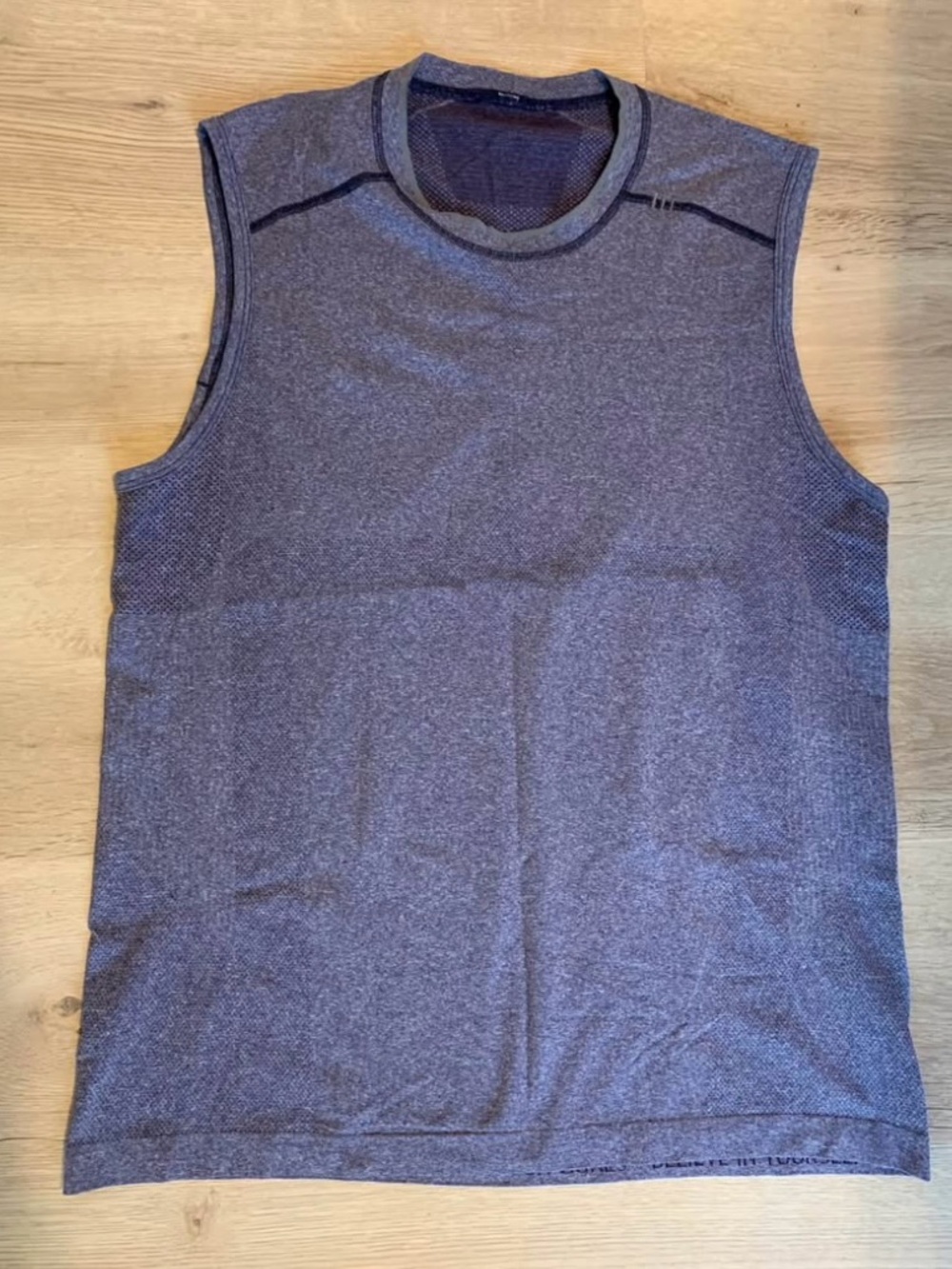 Sleeveless Lulu Athletic Muscle Tank in Heathered Navy